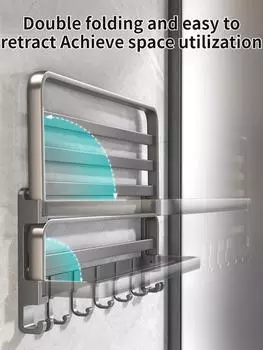 Обновление и утолщение серый/черный 40-60 см серый алюминиевый держатель для полотенец ванная комната вешалка для хранения полотенец аксессуары для ванной комнаты