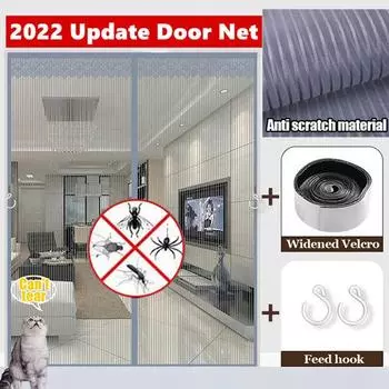 Обновление летних противомоскитных занавесок для дверей, автоматическое закрытие москитных сеток для дверей, магнитная сетка для экрана, наклейка, занавеска от комаров 70x200 cm белый
