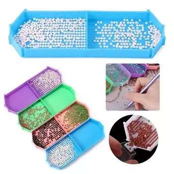 Обновление пластиковых аксессуаров для вышивания большой емкости, лоток для хранения алмазов, пластины для бисера, лоток для алмазной живописи, сверло для алмазной живописи белый