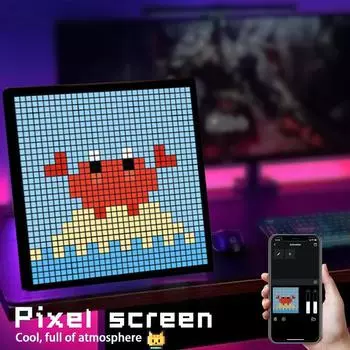 Обновление светодиодной пиксельной матрицы смарт-дисплея RGB смарт-цифровая лампа панель DIY Art Display игровая рамка для декора комнаты в стиле аниме управление с помощью приложения USB Plug