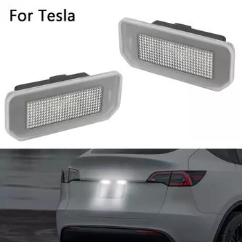 Обновление светодиодных автомобильных аксессуаров, аксессуаров для ламп, подсветка номерного знака автомобиля, 2 шт./комплект для Tesla Model 3 Model Y 13,5 В 5700 К белый