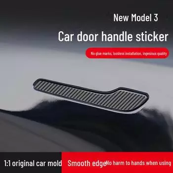 Обновленные наклейки на дверные ручки из углеродного волокна для Tesla Model 3/Y set of 4; Model 3/Y New Edition 3