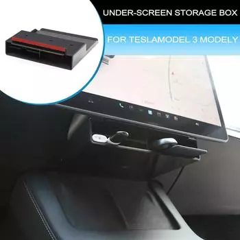 Обновленный ящик для хранения под экраном для Tesla Model 3 Model Y-2022, аксессуары для хранения, органайзер для центральной консоли, стеллаж для хранения