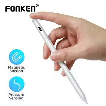 Обновленный стилус FONKEN с функцией отклонения ладони для iPad Pencil для iPad Pro 12,9 11 дюймов 2020 2019 года / 2018 Palm Rejection белый