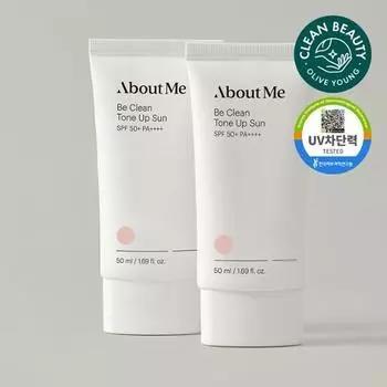 Обо мне Be Clean Tone Up Sun 1+1 Special (50 мл + 50 мл), корейский солнцезащитный крем