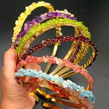 Ободки для волос с натуральным камнем и кристаллами для женщин, модные обручи для волос, повязка на голову для невесты, аксессуары для волос LM