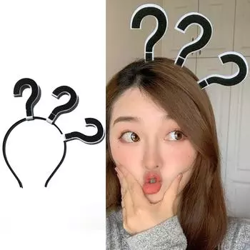 Ободки для волос с восклицательным знаком Реквизит для фотобудки Привлекательная повязка на голову Головной убор для вечеринки Забавная повязка на голову для музыкального фестиваля E
