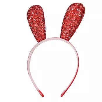 Ободки с заячьими ушками, блестящие, с длинными ушками, повязка для волос, ободок с кроличьими ушками, блестящие ободки для волос для женщин и девочек