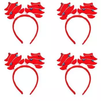 Ободок для праздничной елки, колокольчик красный, 4 шт.