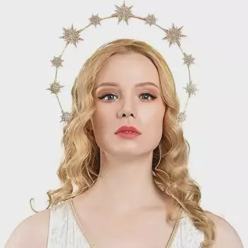 Ободок для волос Baroque Star со стразами, золотистый: Свадебный головной убор в европейском и американском стиле