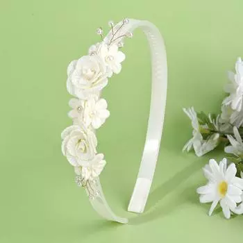 Ободок для волос с цветами для девочек и женщин, сказочно-розовый, с жемчугом, детский, для танцевальной вечеринки, корейские цветочные аксессуары для волос, свадебные головные уборы для гостей