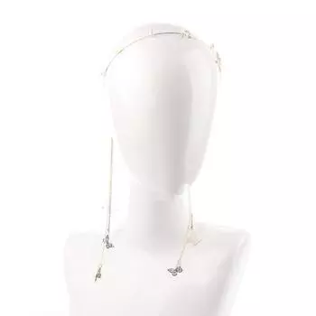 Ободок для волос с кисточками и жемчугом в виде бабочки для женщин, ручная работа, свадьба