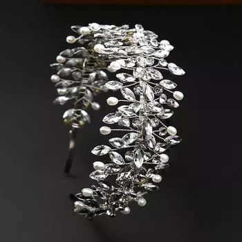 Ободок ручной работы со стразами для женщин, свадебные фото, свадебный головной убор, свадебная корона, аксессуары для волос в стиле принцессы Мори