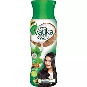 Обогащенное кокосовое масло для волос Dabur Vatika, 450 мл - Клинически протестировано, уменьшает выпадение волос на 50% за 4 недели.