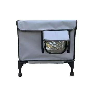 Обогреваемый домик для кошек, открытый, большой, устойчивый к погодным условиям, кошачий домик, зимняя изолированная кровать для кошек светло-серый