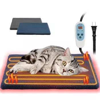 Обогреватель для домашних животных TWONE Pet Hot Carpet Обогреватель для кошек и собак Регулируемая температура Функция таймера Электрический обогреватель для мелких животных Грелка для домашних животных