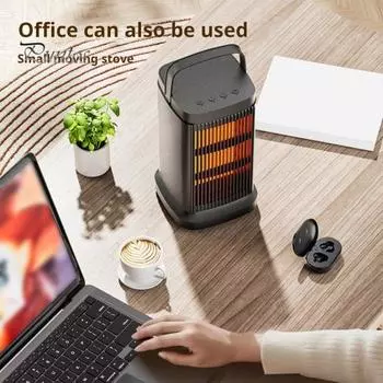 Обогреватель для помещений мощностью 1500 Вт с естественным режимом ветра, защитой от перегрева, компактный дизайн, портативный обогреватель-вентилятор для использования в помещении US Plug