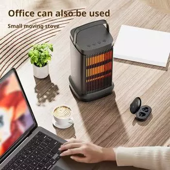 Обогреватель для помещений мощностью 1500 Вт с естественным режимом обдува, быстрым нагревом, бесшумной работой, регулируемой температурой, с ручкой EU