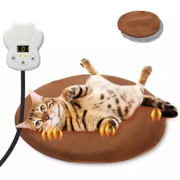 Обогреватель Hot Mat Pet для собак и кошек, обогреватель Hot Carpet с низкой температурой, регулировка температуры, таймер работы, 2 сменные крышки в комплекте, защита от перегрева