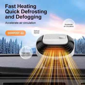 Обогреватель лобового стекла автомобиля универсальный 12 В/24 В автомобильный обогрев с регулируемой на 360 ° основой для устранения запотевания и размораживания для автомобилей внедорожников грузовиков