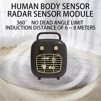 Обогреватель помещения 800 Вт PTC Керамический 6-8 м Датчик присутствия Низкий уровень шума Портативный нагреватель с быстрым нагревом Вентилятор с 30 EU Plug белый