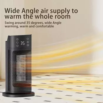 Обогреватель с дистанционным управлением, быстрый нагрев, настольный обогреватель, энергосберегающий портативный обогреватель для зимы, ванной комнаты, офиса, дома, кухни чёрный