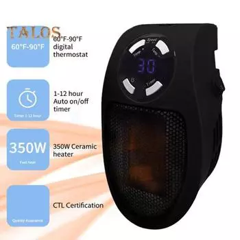 Обогреватель воздуха с дистанционным управлением, цифровым дисплеем, регулируемым термостатом и таймером, бесшумный настенный вентилятор для обогрева воздуха US Plug A