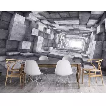 Обои 3d Европейский ретро Расширение Космическая настенная роспись Туннель Промышленная задняя настенная роспись Гостиная Спальня 3d обои 200 cm(W) x 140 cm(H)