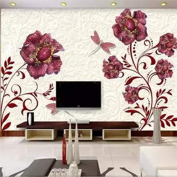 Обои 3d фотообои рельефные линии бриллиантовые украшения цветок обои украшение живопись 200 cm(W) x 140 cm(H)
