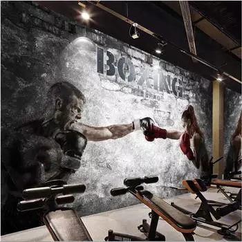Обои 3d Mural Boxing Gym Beauty Background Wall Fitness Club Tooling Wallpaper For Wall Mural 200 cm(W) x 140 cm(H)