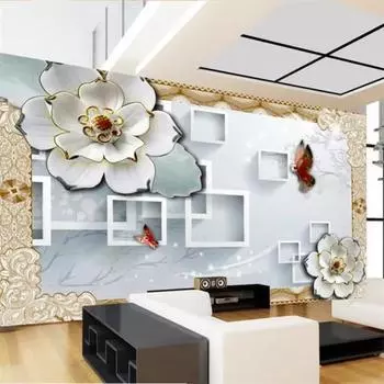 Обои 3D Рельеф Цветок Фреска Гостиная Спальня Ресторан Телевизор Фон Настенное украшение Фреска 200 cm(W) x 140 cm(H)
