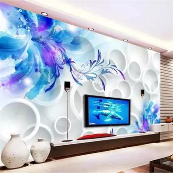 Обои Blue Lily 3d Murals Гостиная Спальня Ресторан Телевизор Фон Настенные фрески 200 cm(W) x 140 cm(H)