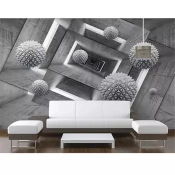 Обои Черно-белая геометрическая графика Настенная роспись Гостиная Спальня 3d Обои Домашний декор 200 cm(W) x 140 cm(H)