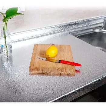 Обои для кухонного фартука, самоклеящиеся наклейки из алюминиевой фольги, водонепроницаемые, маслостойкие наклейки для кухонной плиты 15,74x39,37 дюймов серебряный