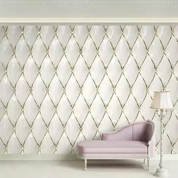 Обои Европейский Стиль Роскошь 3D Стерео Золотой Кристалл Ромб Сращивание Фрески Гостиная Спальня 200 cm(W) x 140 cm(H)