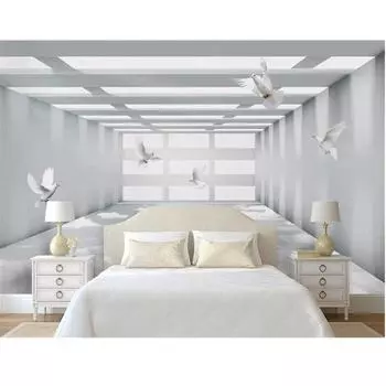 Обои Голубь Абстрактные геометрические голубое небо белые облака настенная роспись креативная гостиная спальня фон 3d обои 200 cm(W) x 140 cm(H)