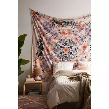 Обои индийской мандалы, висящая ткань для спальни, декоративная картина для гостиной, гобелен для комнаты, настенный ковер 95*73