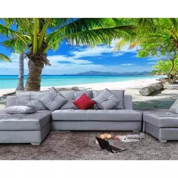 Обои Naturals Landscape Beach Coconut Tree Wall Mural Living Room Bedroom 3d Wallpaper 200 cm(W) x 140 cm(H)
