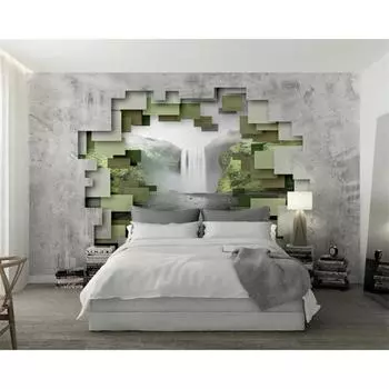 Обои Полигональные геометрические бетонные настенные фрески Современные украшения для дома 3d обои Фрески 200 cm(W) x 140 cm(H)