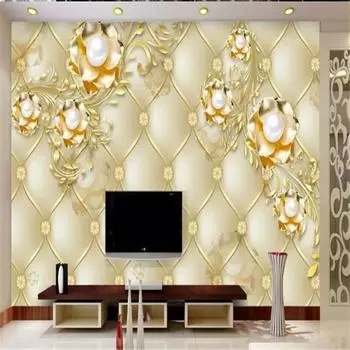 Обои с цветочным рисунком, европейская мягкая упаковка, 3d настенная роспись, обои для гостиной, спальни, домашний декор 200 cm(W) x 140 cm(H)