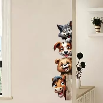 Обои с изображением собак, самоклеящиеся обои с изображением медведя, милые наклейки на стену 60x17 см/23,5x6,7 дюйма с изображением собак CHINA