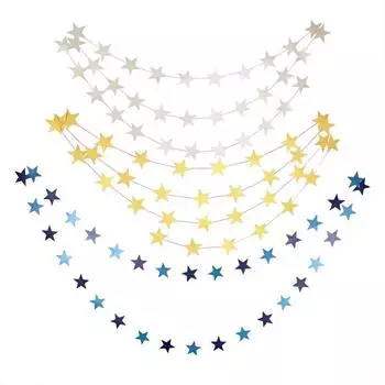 Обои Звездный венок 4 м Длинный День рождения Свадьба Баннер Ручной работы Детская комната Украшение дома S