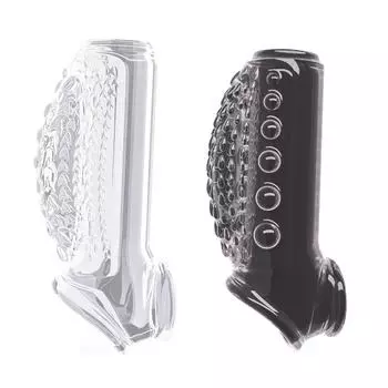 Оболочка для пениса Мужской член Увеличение рукава Эякуляция Задержка рукава Секс-игрушки для пар Носимое кольцо для пениса A