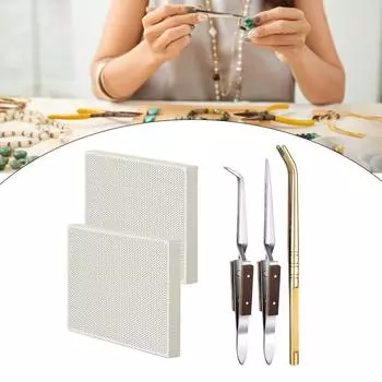 Оборудование для пайки ювелирных изделий, паяльная доска, металлический пинцет с фиксатором, набор щипцов, сотовая паяльная пластина для изготовления ювелирных изделий B
