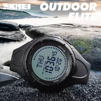 Обрабатываемый бренд водонепроницаемый альпинизм мода электронные часы компас мужские спортивные беговые студенческие часы чёрный