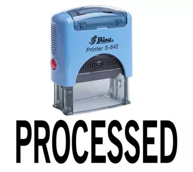 ОБРАБОТАННАЯ Самостоятельная чернильная резиновая печать на заказ Блестящая офисная стационарная печать Impression Area 14 mm x 38 mm чёрный