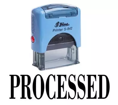 ОБРАБОТАННАЯ собственная личность Inking Rubber Stamp Office Стационарная изготовленная на заказ блестящая печать Impression Area 14 mm x 38 mm чёрный