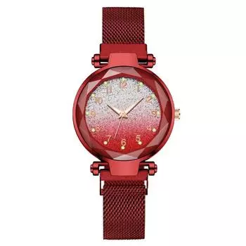Обработка на заказ новые постепенные изменения цифровые светящиеся ленивые железные присоски магнитный ремешок женские часы женские часы кварцевые часы красный
