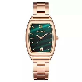 Обработка на заказ популярные винные бочки маленькие зеленые часы женские часы женские часы стальной ремень кварцевые часы
