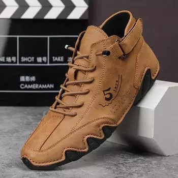 Обработка распродаж Сломанный размер специальные кожаные ботинки Martin мужские зимние модные туфли высокие ботинки для улицы в британском стиле короткие ботинки 40 жёлтый